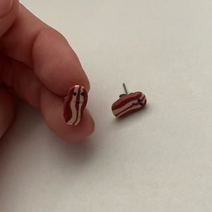 Bacon Earrings 🥓 with Metal Backings